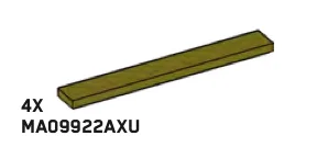 Tile 1 x 8 in Green, Olive Drab (Infinite Green) (Metallic)