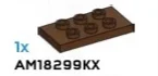 Plate Modified 2 x 4 with 6 studs in Copper (Metallic)