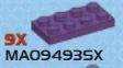 Plate 2 x 4 in Purple, Byzantium (Metallic)