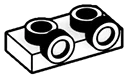 Bracket Plate 1 x 2 with two studs on side, ascending in White