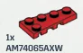Wedge Plate 2 x 4 - Right in Red, Blood (Pearl)