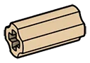 Connector: axle joiner, 2 studs long in Sand, Dark