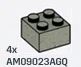 Brick 2 x 2 in Gray, Stone