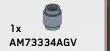 Brick Round 1 x 1, Female / Female Connection in Gray, Light (Metallic)