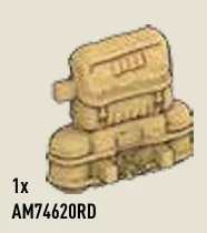 Gear: backpack, heavy, with 3 attachment points in Beige, Light Olive Drab