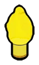 Scenery piece: flame, small on small pin in Yellow (Translucent)