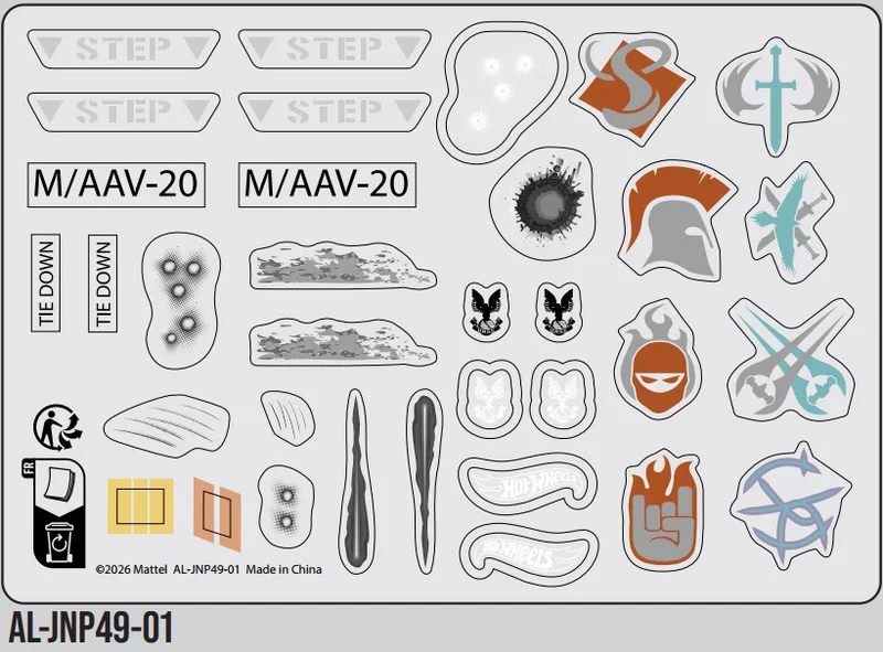 Sticker sheet for JNP49 UNSC M12 Warthog in Multicolored