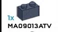 Brick 1 x 2 in Blue, Smoke (Flake)
