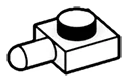 Plate Modified 1 x 1 with horizontal pin in White