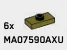 Plate Modified 1 x 2 with one stud, centered in Green, Olive Drab (Infinite Green) (Metallic)