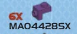 Bracket 1 x 1 - 1 x 1 with stud in Purple, Byzantium (Metallic)