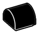 Slope 1 x 1 Curved Round Top in Black