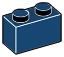 Brick 1 x 2 in Blue, Midnight