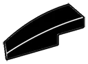 Slope brick 33 1 x 3 curved slope, skewed right in Black