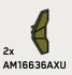 Weapon, Firearm: blast deflector, light, horizontal clip in Green, Olive Drab (Infinite Green) (Metallic)