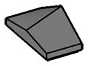 Slope plate 45 2 x 1 double with curved slope in Gray, Dark (Flake)