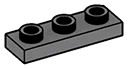 Plate 1 x 3 with hollow studs in Gray, Dark (Flake)