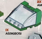 Windscreen 6 x 1.67 x 6 rounded double convex with green detail in Green, Medium (Camo)