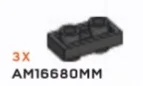 Plate 1 x 2 Connector: male:male in Gray, Dark (Metallic)