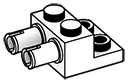 Tech: plate 2 x 2 with axle pins adjacent in White