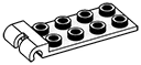 Tile Modified 2 x 4 inverse with raised horizontal clip at end in White