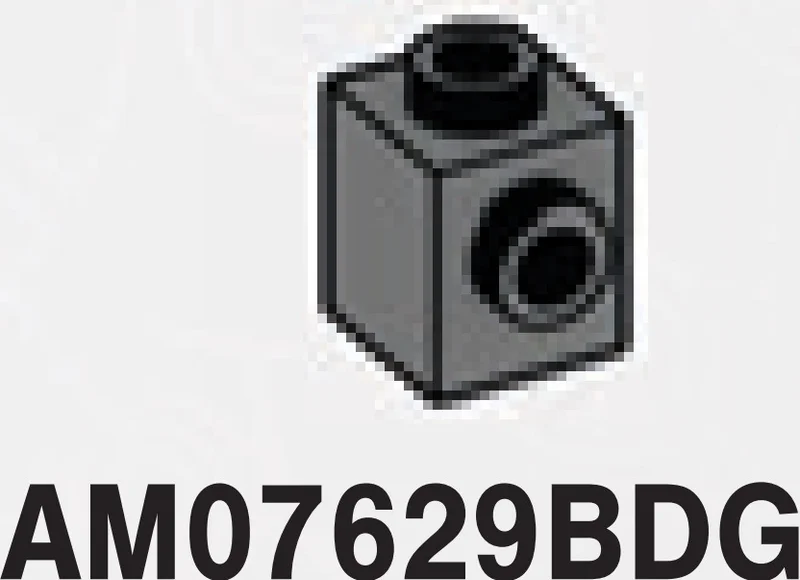 Brick Modified 1 x 1 w/ Stud on 1 Side & Open Top & Back in Gray, Dark (Flake)