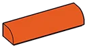 Brick 1 x 4 two-thirds-height with half-curved top in Orange, Marigold