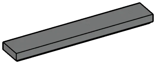 Tile 1 x 6 in Gray, Dark (Flake)