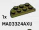 Plate 2 x 4 Right Corner in Green, Olive Drab (Infinite Green) (Metallic)