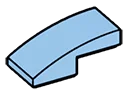 Slope 1 x 1 x 2 two-thirds height with curved slope in Blue, Deep Pastel