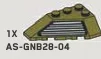 Slope 33 3 x 5 double / 45 - Left w/ Printed Vent in Green, Olive Drab (Infinite Green) (Metallic)