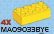 Brick 2 x 4 in Yellow, Lemon