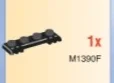 Hinge plate 1 x 4 with 2 pairs of 3 fingers in Black