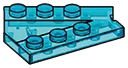 Wedge plate 3 x 4 with 3 studs along either side in Blue, Medium (Translucent)