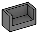 Panel 2 x 1 with 3 walls in Gray, Dark (Flake)