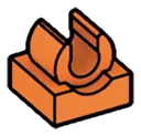 Tile Modified 1 x 1 w/ Vertical Clip on Top in Orange, Bright