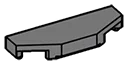 Wedge Tile 1 x 3 Center Flat Point in Gray, Dark (Flake)
