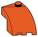 Slope brick 45 2 x 2 skewed forward, curved left in Orange, Marigold