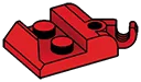 Plate 2 x 2 with offset horizontal clip skewed forward in Red, Flame