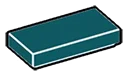 Tile 1 x 2 in Blue, French