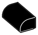Slope 1 x 2 2/3 wl Half-Curved Top in Black
