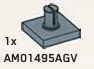 Tile 2 x 2 with vertical axle pin Connector