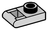 Plate 1 x 1 with horizontal handle in Gray, Dull