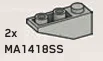 Slope Inverted Brick 33 1 x 3 inverse in Gray, Silver