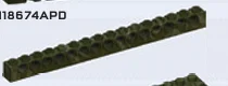 Connector Brick 1 x 16 with holes in Green, Jungle (Camo)