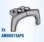 Vehicle Plate 2 x 2 with low arching fender descending in Gray, Steel
