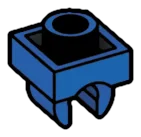 Plate Modified 1 x 1 with underside clip in Blue