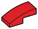 Slope 1 x 1 x 2 two-thirds height with curved slope in Red, Flame