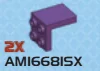 Bracket 2 x 2 - 2 x 2 with Tile Top in Purple, Byzantium (Metallic)