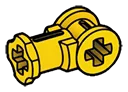 Axle connector with axle hole in Yellow, Lemon